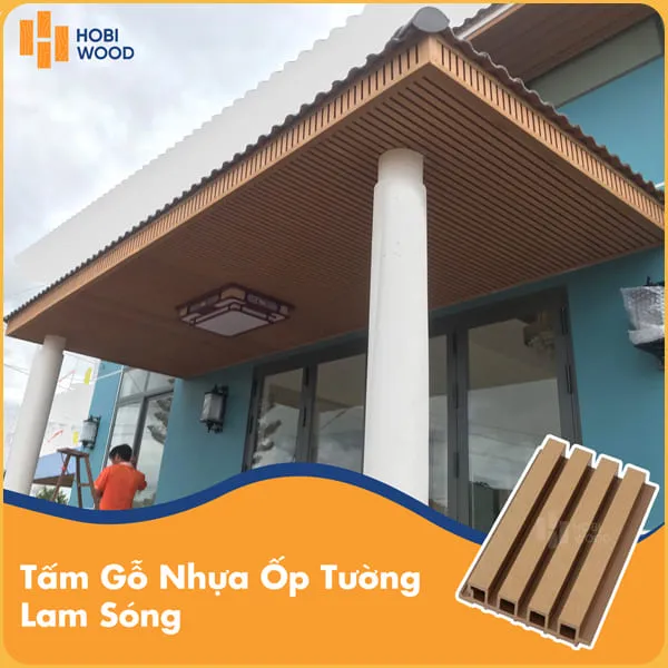 Tấm Ốp Lam Sóng Ngoài Trời Hobi Wood SO218W28 Vibrant Yellow 3m